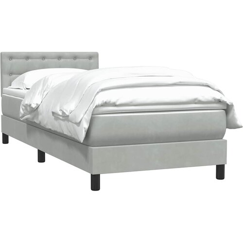 Box Spring krevet s madracem svijetlo sivi 80x220 cm samt Slike