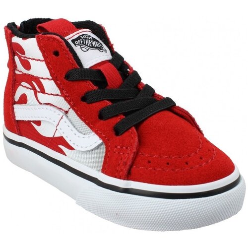 Vans Sk8 Hi Zip Flame Velours Toile Enfant Rouge Red Slike