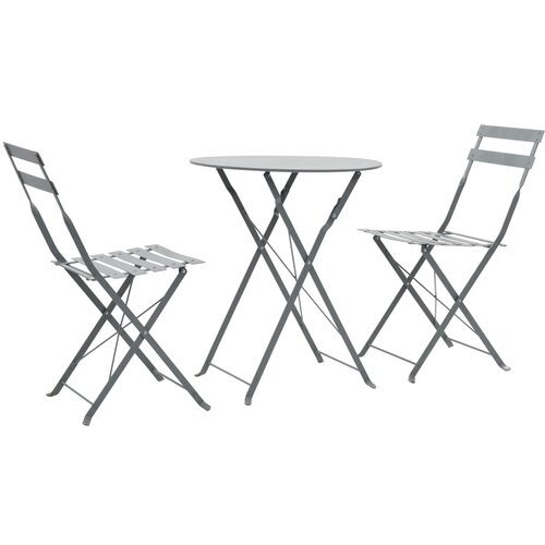 VidaXL 3-dijelni bistro set čelični sivi Slike