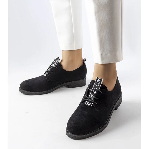 Gemre Black eco-suede Oxford shoes Sunderland Cene