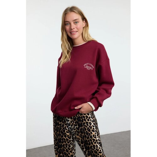 TRENDYOLMILLA ženski duks Twoaw25Sw00245, burgundac-bordo Cene
