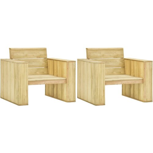 VidaXL vrtne stolice 2 kom 89 x 76 x 76 cm od impregnirane borovine Slike