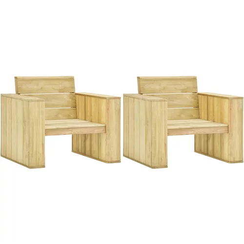 vidaXL vrtne stolice 2 kom 89 x 76 x 76 cm od impregnirane borovine