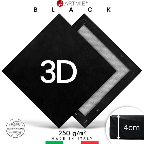 Artmie 3D Crno slikarsko platno na ramu PROFI | izaberite dimenziju Slike