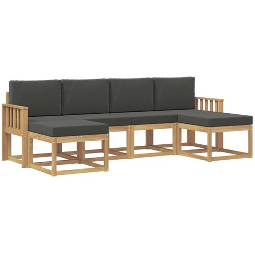 vidaXL Zunanja garnitura za sedenje 6 pcs Bela in antracit Poliester, (5000281873) Cene