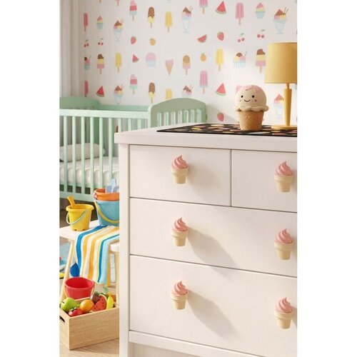 Wallity Dondurma 4 PinkNatural Decorative Handle Set Cene