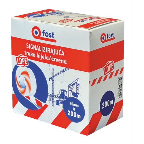 FOST Ljepljiva traka za označavanje neljepljiva crveno-bijela 70 mm x 200 m Cijene