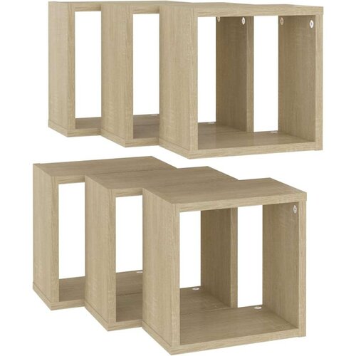 Kockaste zidne police 6 kom boja hrasta sonome 26 x 15 x 26 cm - sonoma hrast 26 x 15 x 26 cm 6 1 Slike