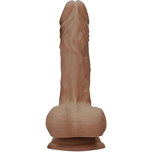 REALROCK Dong 10 - realistični dildo s testisi (25 cm) - temno naraven Slike