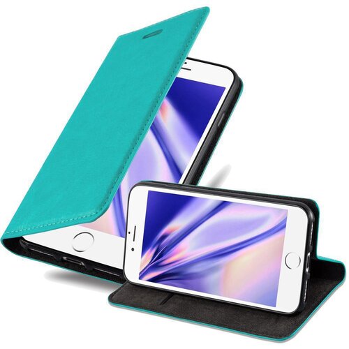 Cadorabo Ohišje, združljivo z Apple iPhone 7 / 7S / 8 / SE 2020 v bencinsko turkizna - Zaščitni ovitek z magnetnim zapiranjem, stoječo funkcijo in režo za kartice, (20560732) Cene