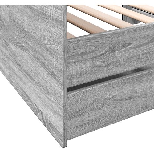  Dnevni krevet s ladicama bez madraca siva boja hrasta 90x190 cm Slike