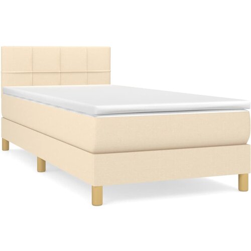 Maison Chic Box spring postelja - Vzmetna postelja z vzmetnico krem 90x190 cm blago SL19347, (21885415) Slike