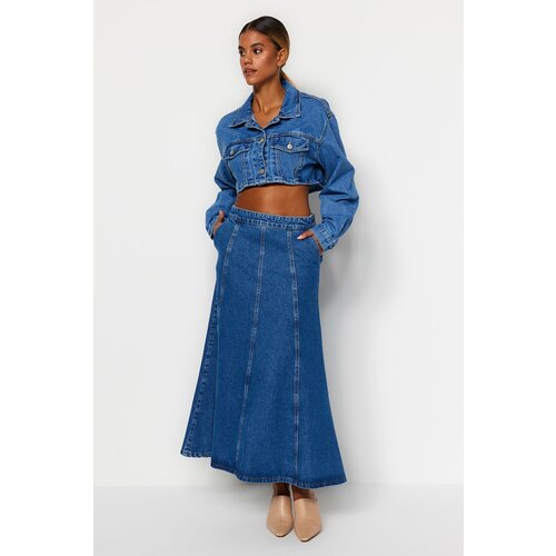 Trendyol Skirt - Blue - Maxi Slike