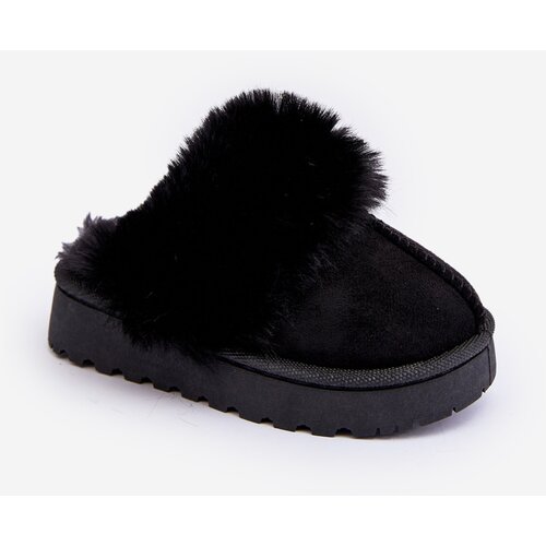 Boto Children's Slippers With Fur Black Birasta Cene