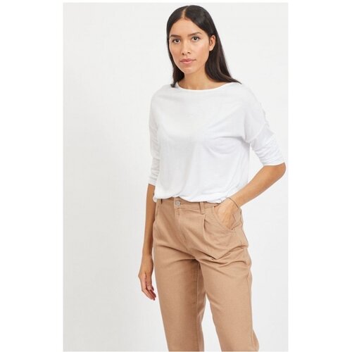 Vila Topi & Bluze Scoop Top O Neck - White Bela Cene