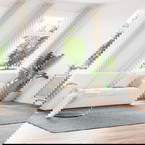 VidaXL Čupavi tepih s visokim vlaknima srebrnosiva 240x340cm poliester Slike
