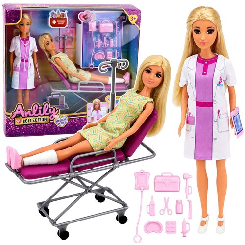 Anlily Dolls Doctor with Patient Hospital Bed Drip Accessories Slike