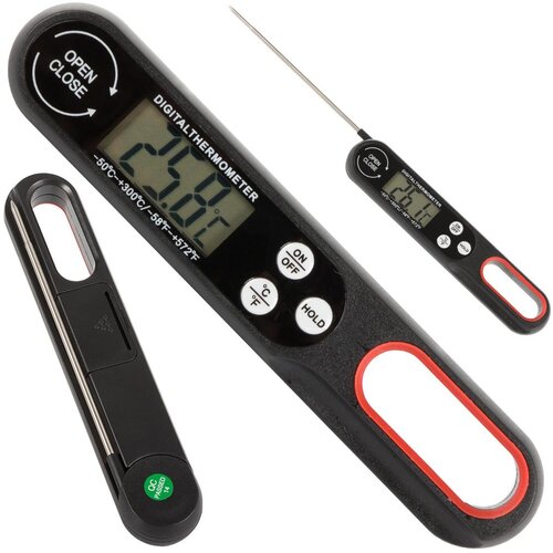 VERK_GROUP Zložljiv LCD kuhinjski termometer za meso in tekočine do 300&amp;deg;C, (20517101) Slike