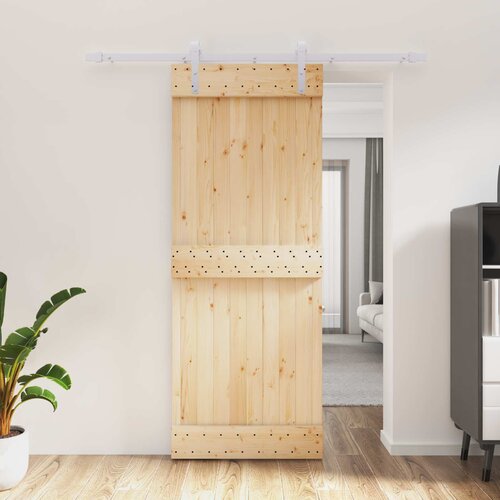  Klizna vrata Prirodna i bijela 80 x 210 cm Čvrsta borovina Cene