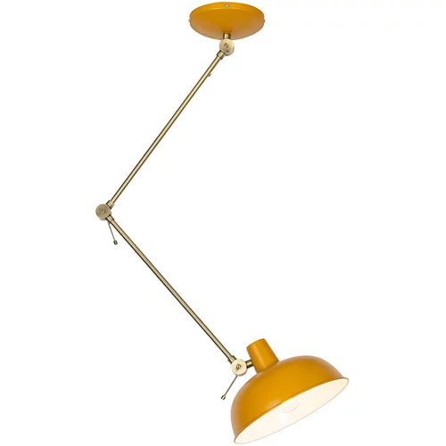QAZQA Retro stropna svetilka rumena z bronasto - Milou