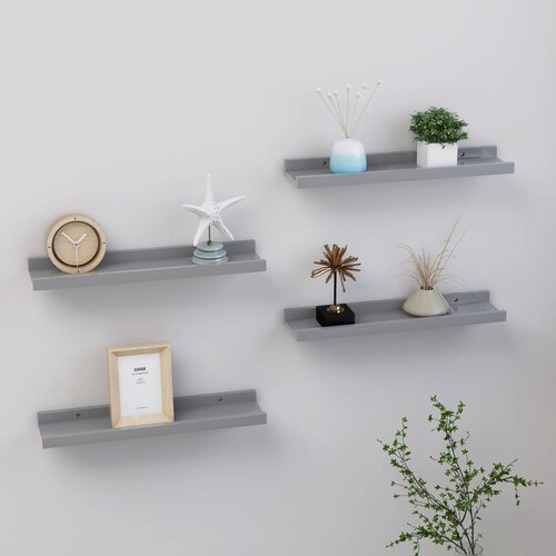 VidaXL Zidne police 4 kom sive 40 x 9 x 3 cm Slike