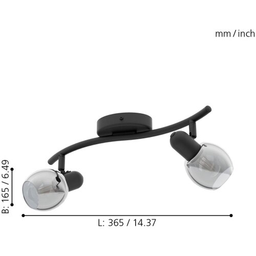 Eglo pollica spot/2, e14, crni/zadimljeno staklo Cene