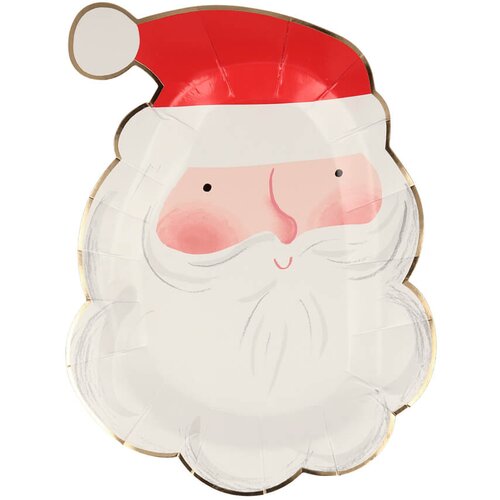 Meri Meri papirnati tanjuri die cut jolly santa (8 komada) Cijene