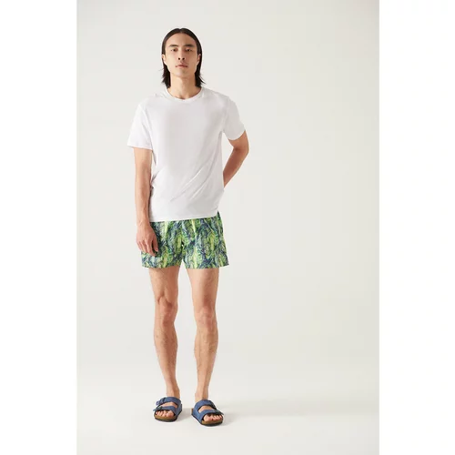 Avva Men's Green Printed Swim Shorts