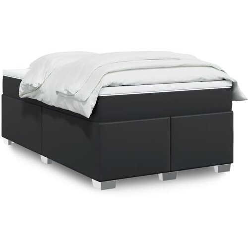 VidaXL Krevet s oprugama i madracem crni 120 x 200 cm od umjetne kože Slike