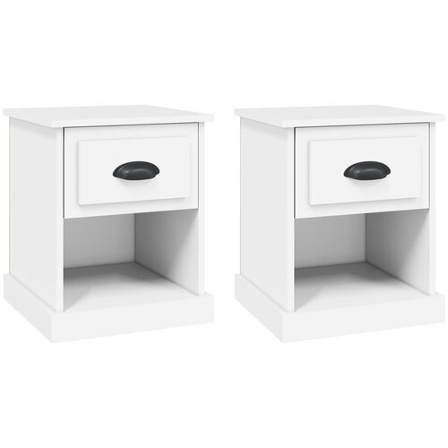 Maison Chic Dvo delni komplet Nočne omarice - Nočne mize bela 39x39x47,5 cm inženirski les, (21689684) Slike