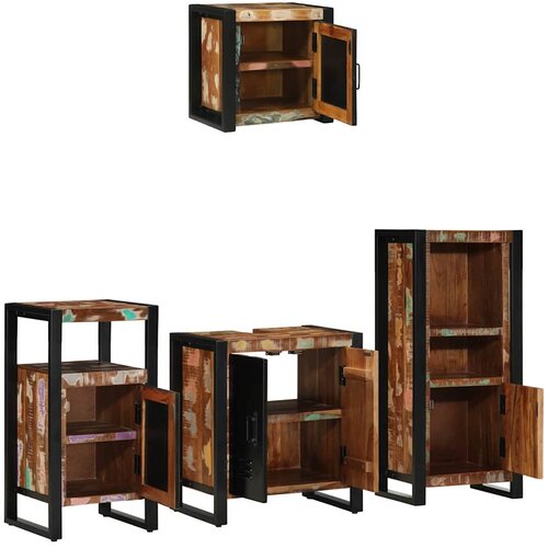  Set namje&amp;scaron;taja za kupaonicu 4 pcs Čvrsto drvo iz reciklaže Slike