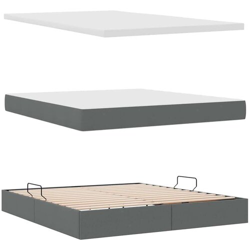  Krevet s madracem i skladi&amp;scaron;tem Tamno siva 160 x 200 cm Slike