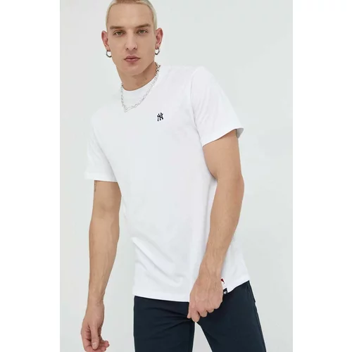 47 Brand Bombažna kratka majica Mlb New York Yankees bela barva