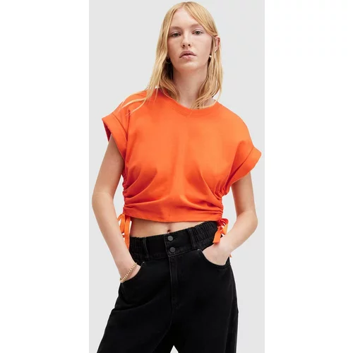 AllSaints Pamučna majica MIRA boja: narančasta, bez uzorka