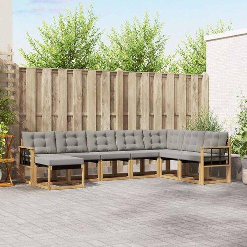  Set vanjskih sofa 8 kom. Bijela i svjetlosiva Smeđa 306 x 187,5 x 73 cm Cene