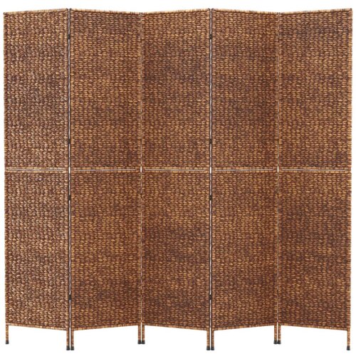  pregrada s 5 panela smeđa 205 x 180 cm od vodenog zumbula Slike