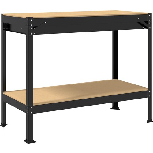  Radna klupa Crna 114 x 54 x 91 cm Projektirano drvo i metal Slike