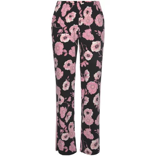 Lascana Pidžama hlače roza / crna