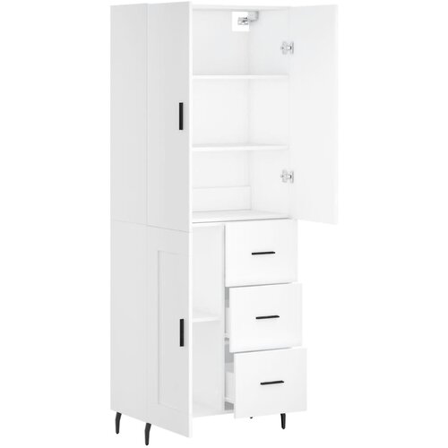  Visoka komoda bijela 69,5x34x180 cm konstruirano drvo Slike
