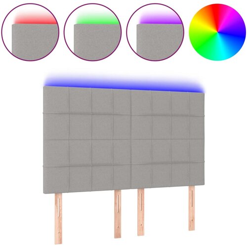 Maison Chic led posteljno vzglavje - vzglavna omarica - nočna omarica svetlo sivo 144x5x118/128 cm blago, (21708998) Slike