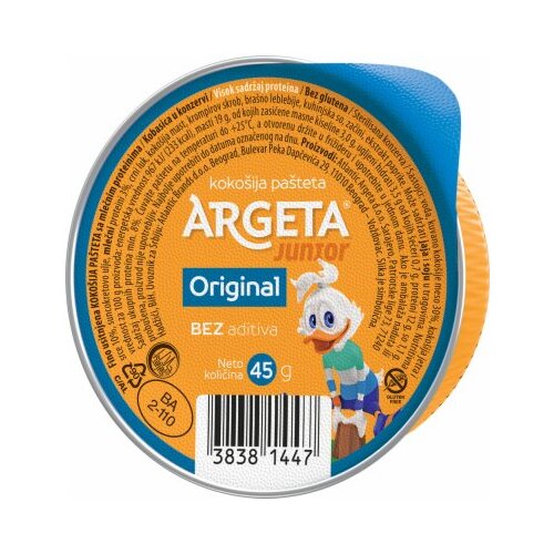 Argeta junior pa&amp;scaron;teta 45g limenka Slike