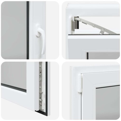  Prozor za podrum RISOR Bijeli 80 x 70 cm PVC i staklo - Bijeli 80 x 70 cm (trostruki sloj) Nagibanje i okretanje lijevo Slike