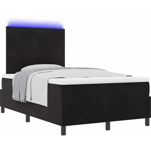  LED Box Spring Krevet s uzglavljem Crna 120 x 200 cm Bar&amp;scaron;un Slike