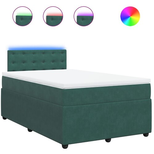 Maison Chic Box spring postelja - Vzmetna postelja z vzmetnico temno zelena 120x200 cm žamet SL4216, (21902407) Cene