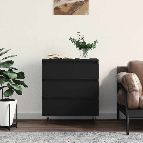  Komoda crna 60 x 35 x 70 cm od konstruiranog drva Cene