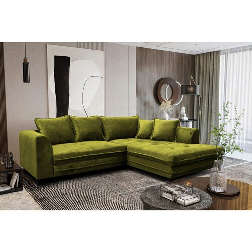 Livetastic KOTNA GARNITURA S POSTELJNO F, svetlo zelena tekstil Slike