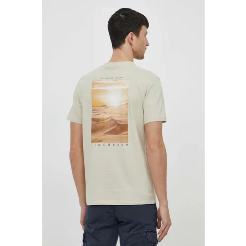 Lindbergh Bombažna kratka majica moški, bež barva