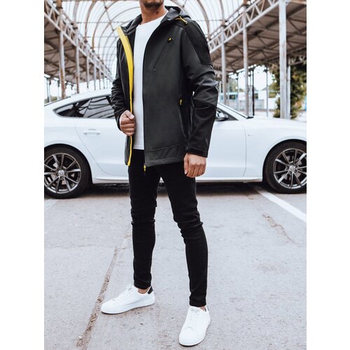 DStreet Men's softshell with hood dark gray Cene