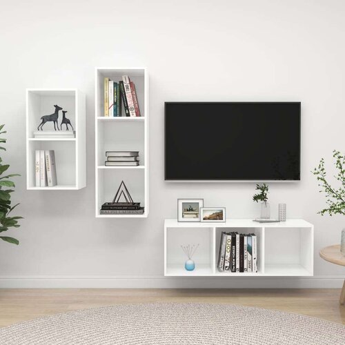  3-dijelni set TV ormarića bijeli od iverice Cijene