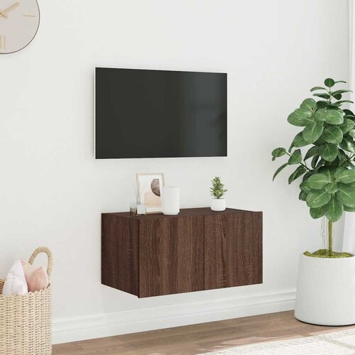 Zidni TV ormarić s LED svjetlima boja hrasta 60x35x31 cm Cene